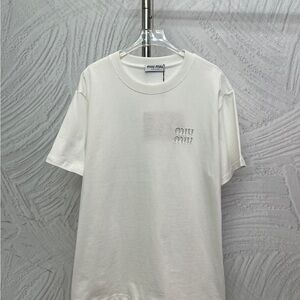 Miu Miu White Logo Cotton T-Shirt - Men